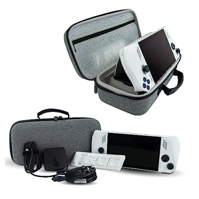 Afbeelding van Harde tas voor ASUS Rog Ally/ROG Ally X game console, polsband draagtas gameconsole en accessoires, multifunctionele reistas (grijs)
