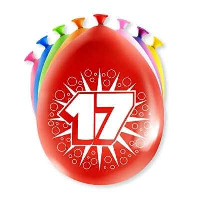 Afbeelding van Ballonnen 17 jaar party 30cm 8 stuks