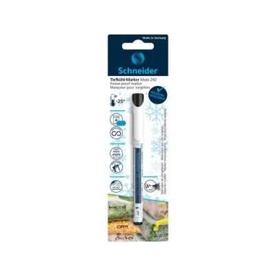 Afbeelding van 5x Diepvries marker Schneider Maxx 242 op blister zwart
