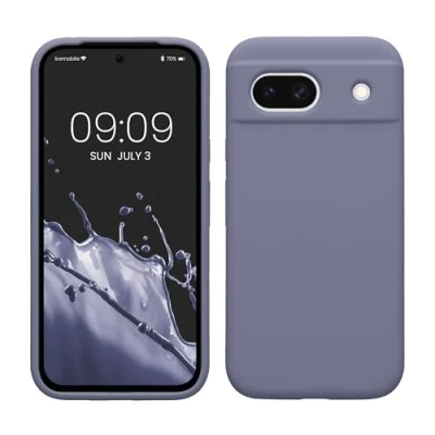 Afbeelding van kwmobile telefoonhoesje geschikt voor Google Pixel 8a Hoesje met siliconen coating Smartphone case in lavendelgrijs