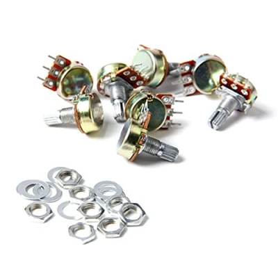 Afbeelding van 10 Stks B10K 3 pins Liner Taper Rotary Potentiometer Potten As 10K ohm 16mm