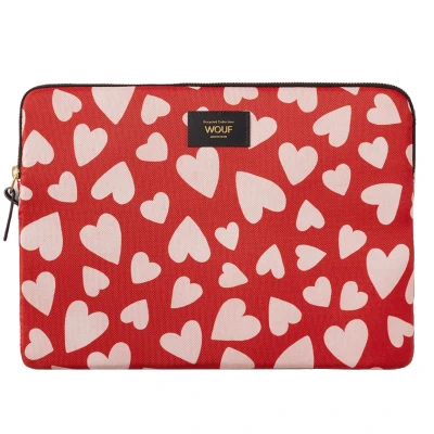 Afbeelding van Wouf Laptop Hoes Laptopsleeve 13.3 Inch / 13.6 13 14.2 14 Textiel Amore Rood