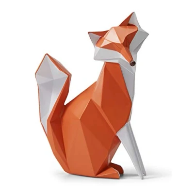 Afbeelding van Amoy Art Figuur Decoratie Vos Dier Sculpture Standbeeld Geometrisch Modern Kunst Voor Huis Cedeau Giftbox Polyresin 20cmH