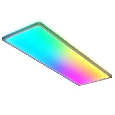 Afbeelding van B.K.Licht RGB LED Plafonniére zwart dimbaar met indirecte licht afstandsbediening l: 58cm