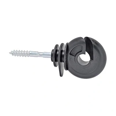 Afbeelding van VOSS.farming 50 x ringisolator Classic, kunststof, zwart, voor draad, touw, koord, band, tot 12 mm diameter, start , rek en hoekisolator