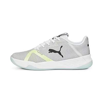 Afbeelding van Puma Accelerate Turbo Nitro II Handbalschoenen, Heren, Maat: 42, White/black/fizzy light/nitro blue Textiel/ synthetisch