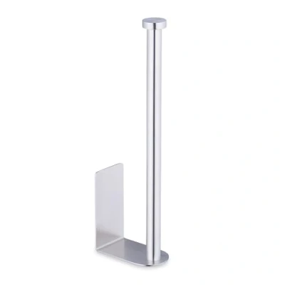 Afbeelding van Relaxdays reserverolhouder, zelfklevend, 2 reserverollen, rvs, HxBxD: 26 x 4,5 7,5 cm, toiletrolhouder muur, zilver