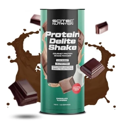 Afbeelding van Scitec Nutrition protein Delite Shake Flavored drink powder with Chocolate pieces, L carnitine, Green coffee extract, tea 700 g,