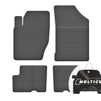 Afbeelding van Rubberen matten met rand auto vloermatten rubber automatten precies passend 4 delige set geschikt voor Dacia Logan MCV I 2007 2012