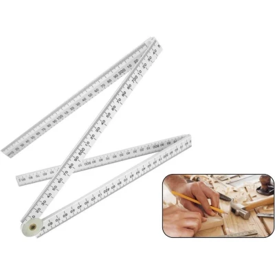 Afbeelding van PD® Duimstok 1 meter 2 zijden metrisch Wit