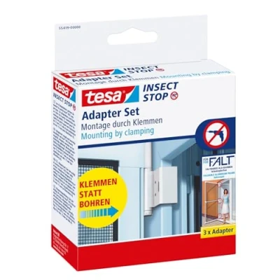 Afbeelding van tesa Insect Stop FALT deuradapter voor aluminium frame deurklem montage van insectenwerende deurkozijnen zonder boren of schroeven wit, 1 stuks