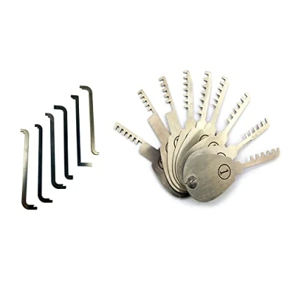 Afbeelding van TPM Go 9 stks Kam Lock Pick Gereedschap met 6 Spansleutel Gereedschap, Grote Lockpick Kit voor Deurslot