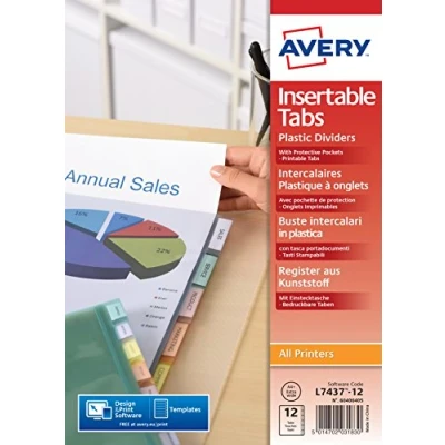 Afbeelding van Avery Tas scheidingsblad DW770 12 toetsen A4