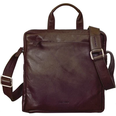 Afbeelding van Saccoo Oruro medium formaat schoudertas, 100% leer (choco)