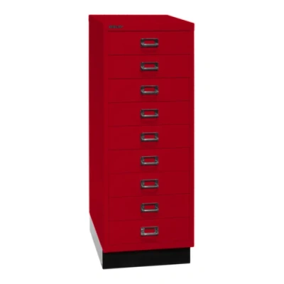 Afbeelding van kantoor ladekast HxBxD 940x349x432mm 9 laden romp kardinaalrood staal