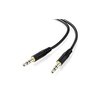 Afbeelding van Adaptare 10001 AUX kabel, stereo, 2 voudig, 3,5 mm jackstekker, ultradun ontwerp, goudkleurig, 1,00 m, zwart