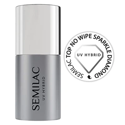 Afbeelding van Semilac TOP NO WIPE Sparkle Diamond FOR UV GEL Polishes Nagellak, Maat: 7 ml,
