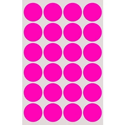 Afbeelding van Royal Green neon roze gekleurde ronde sticker Etiketten Stipstickers van 25 mm pakket 360