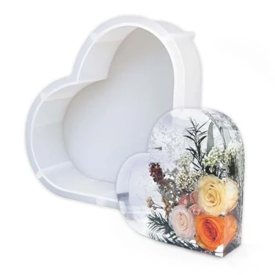 Afbeelding van ZHYUAN Epoxyhars hartvorm siliconen vorm, zeepvorm hartvorm, giethars hars mal gietvorm hart DIY desktop decoraties gedroogde bloemen boekensteunen fotolijst