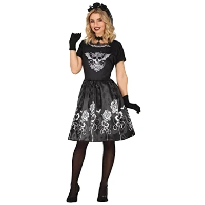 Afbeelding van Guirca Heks &amp; Spider Lady Voodoo Duistere Religie Kostuum Chique Heksengala Vrouw Zwart Maat 42 44 Halloween Verkleedkleding