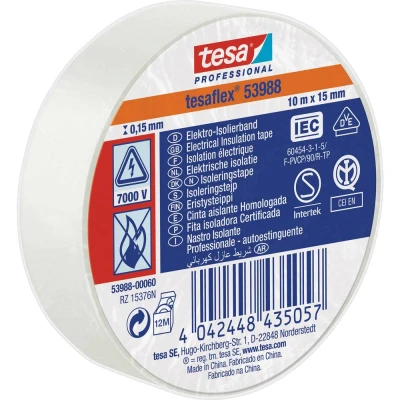Afbeelding van tesa 53988 00060 00 Isolatietape Professional Wit (l x b) 10 m 15 mm 1 stuk(s)