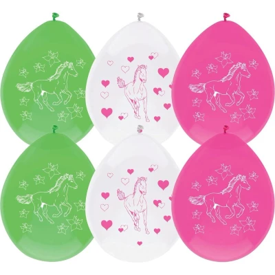 Afbeelding van Ballonnen Pink Pony Paarden 30cm 6 stuks