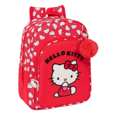 Afbeelding van Schoolrugzak Hello Kitty Iconic Wit Rood 26 x 34 11 cm