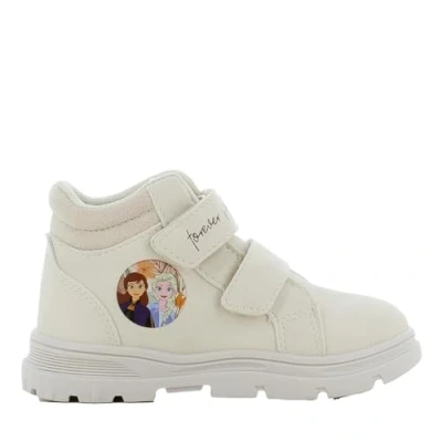 Afbeelding van Disney Frozen kinderschoenen meisjes tot 8 jaar, Anna en Elsa hoge schoenen met klittenbandsluiting, gymschoenen ijskoningin motief, sneakers, ijsprinses, ideaal voor school vrije tijd, wit,