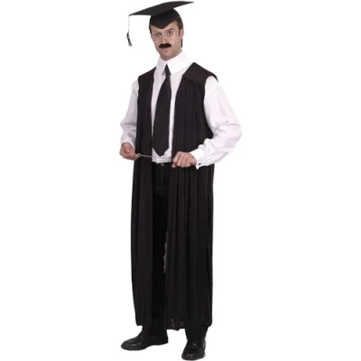 Afbeelding van Smiffy&#039;s Leraar &amp; Professor Scholier Student Kostuum Amerikaanse Docent Man Zwart One Size Carnavalskleding Verkleedkleding