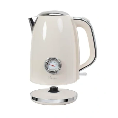 Afbeelding van Waterkoker retro stijl Nostalgia 170, 1850 2200 Watt, 1,7 liter, roestvrijstalen behuizing, waterniveau indicator, watertemperatuurweergave, automatische uitschakeling, 360 draadloos, onderdeel van