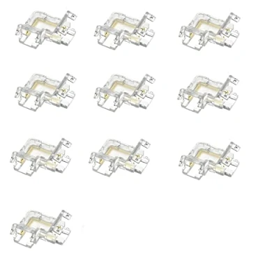 Afbeelding van 10 delige COB LED Connector Naadloze 90 Graden L vormige Hoek 3pin10mm FOB RGB CCT Tape Licht Verbinding