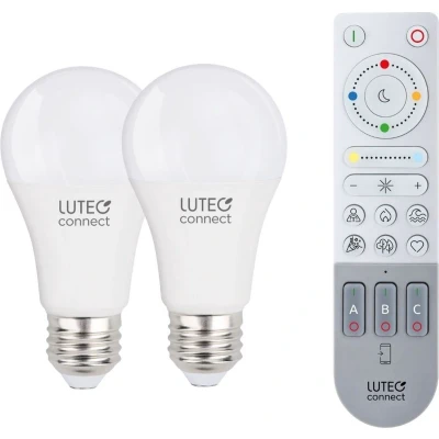 Afbeelding van LUTEC Connect 2x A60 E27 en Remote Control Meerkleurige lamp afstandsbediening smart verlichting Wit