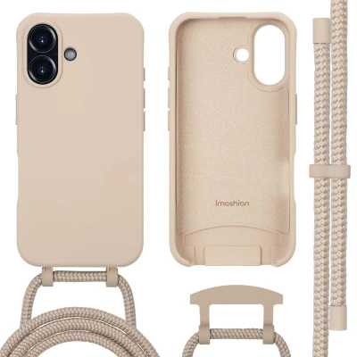 Afbeelding van Apple iPhone 16 MagSafe Hoesje Siliconen en TPU (zacht) imoshion Softcase/Koordhoesje/Backcover Beige Telefoonhoesje Black Friday Deals