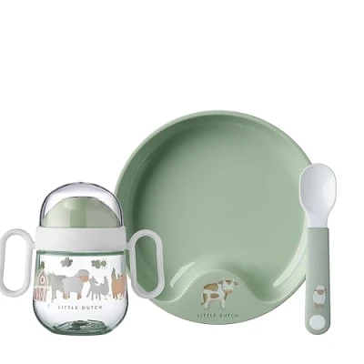 Afbeelding van Mepal Mio babyservies set 3 delig Kraamcadeau Kinderservies Little Farm