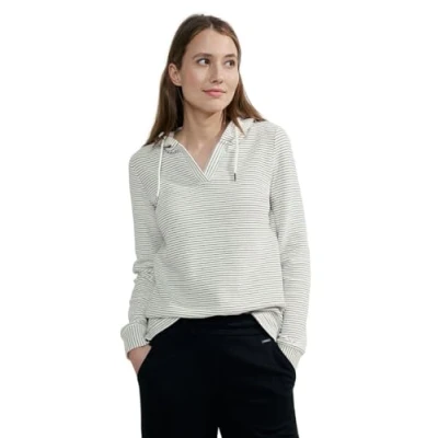 Afbeelding van Cecil Struktur Hoodie, Dames, Maat: Large, Weiß