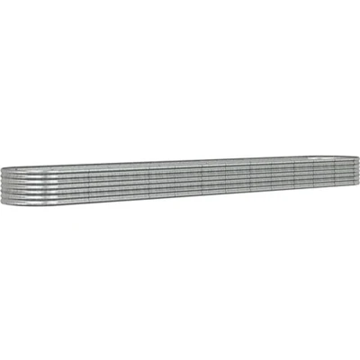 Afbeelding van vidaXL Plantenbak 512x80x36 cm gepoedercoat staal zilverkleurig