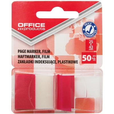 Afbeelding van Office Products index, 25 x 43 mm, blister van 50 tabs, rood 24 stuks