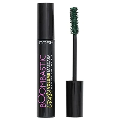 Afbeelding van GOSH Boombastic Crazy mascara voor extreem volume en lange wimpers, met nauwkeurige borstelkop, wimpers zonder klonten, huidvriendelijk geurvrij, olijfgroen