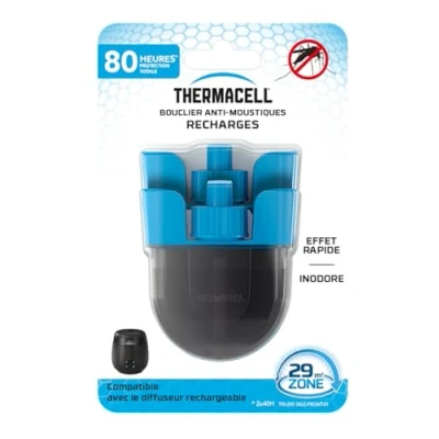 Afbeelding van THERMACELL 80 uur vloeibare navulverpakking voor schild tegen muggen en tijgermuggen draadloze oplaadbare diffuser buiten beschermingszone 29 m² snel effect geurloos THE55RECHARG80