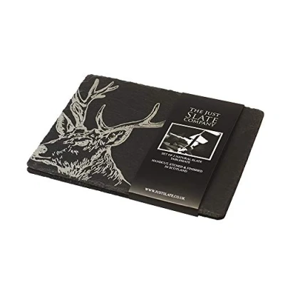 Afbeelding van Just Slate Stag Placemats (X2), Zwart, 42cm x 15cm