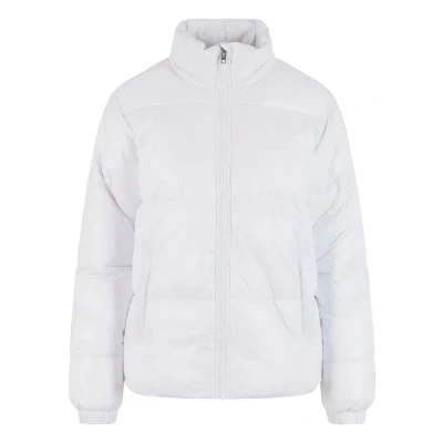 Afbeelding van Urban Classics Winterjas voor dames, gerecycled kort, glanzend donsjack vrouwen, losse pasvorm, wit, L