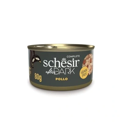 Afbeelding van Schesir After Dark, smaak kip in filets, compleet natvoer voor volwassen katten (12 blikjes à 80 g)