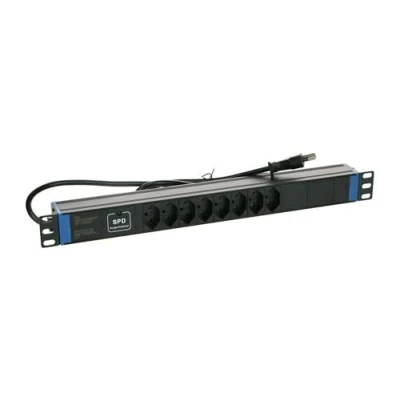Afbeelding van DSIT 19 inch Zwitserse stekkerdoos Master Overload 8 voudig geschikt voor serverkast patchkast en flightcase