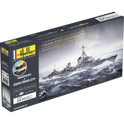 Afbeelding van 1:400 Heller 55009 Marceau + Zerstörer Z31 Twinset Starter Kit Plastic Modelbouwpakket