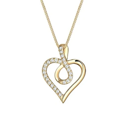 Afbeelding van Elli Halsketting Dames infinity hart symbool met cubic zirconia in 925 sterling zilver rose gold plated