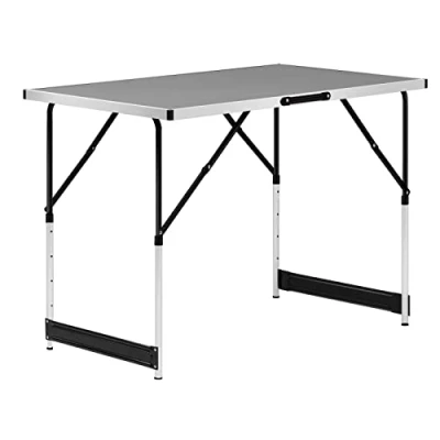 Afbeelding van WOLTU CPT8121gr,1 Picknicktafel campingtafel inklapbaar en Hoogte verstelbaar,Balkontafel in aluminium MDF,Grijs