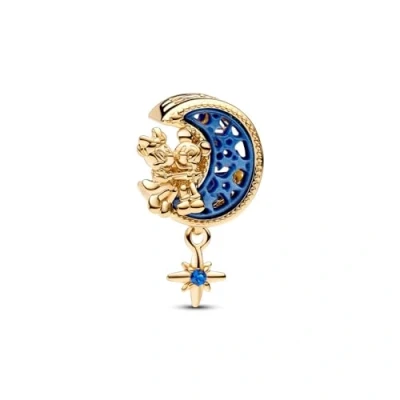 Afbeelding van Pandora 762956C01 Moments Charm Disney Mickey Mouse &amp; Minnie Bedel Bedels horloge BlauwZilverkleur