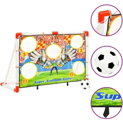 Afbeelding van Voetbaldoelenset Met Doelmuur 120X51X77,5 Cm