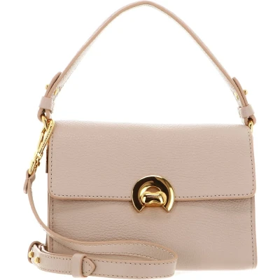 Afbeelding van COCCINELLE Leren Handtas Binxie Handbag Grained Leather Rosette Beige