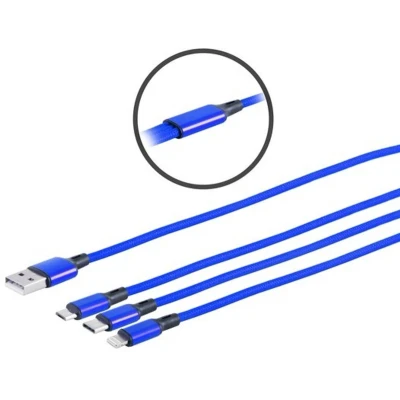 Afbeelding van Shiverpeaks S/CONN maximale connectiviteit USB 3in1 oplaadkabel A stekker naar Micro B + type C (1.20 m), kabel